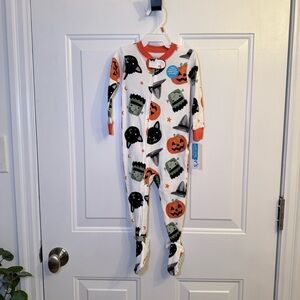 Carter's White and Orange Halloween Footie Pajama